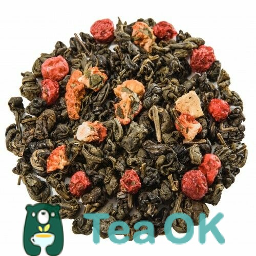 Чай зелений кітайський з добавками Червона смородина-Полуниця 