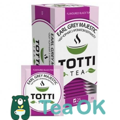 Чай чорний у пакетиках TOTTI TEA Earl Grey Majestic 50 г (2x25) 